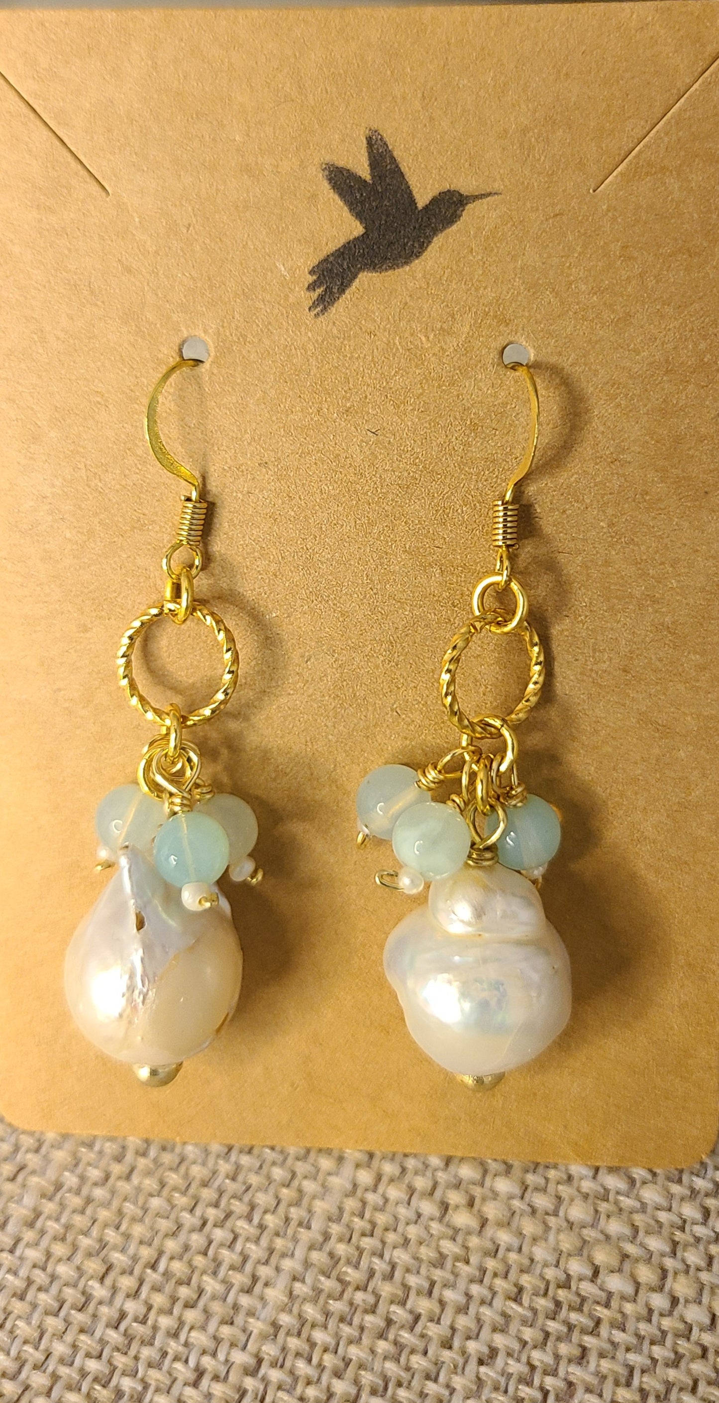 Aquamarine & Pearl Earrings- JEAPG101