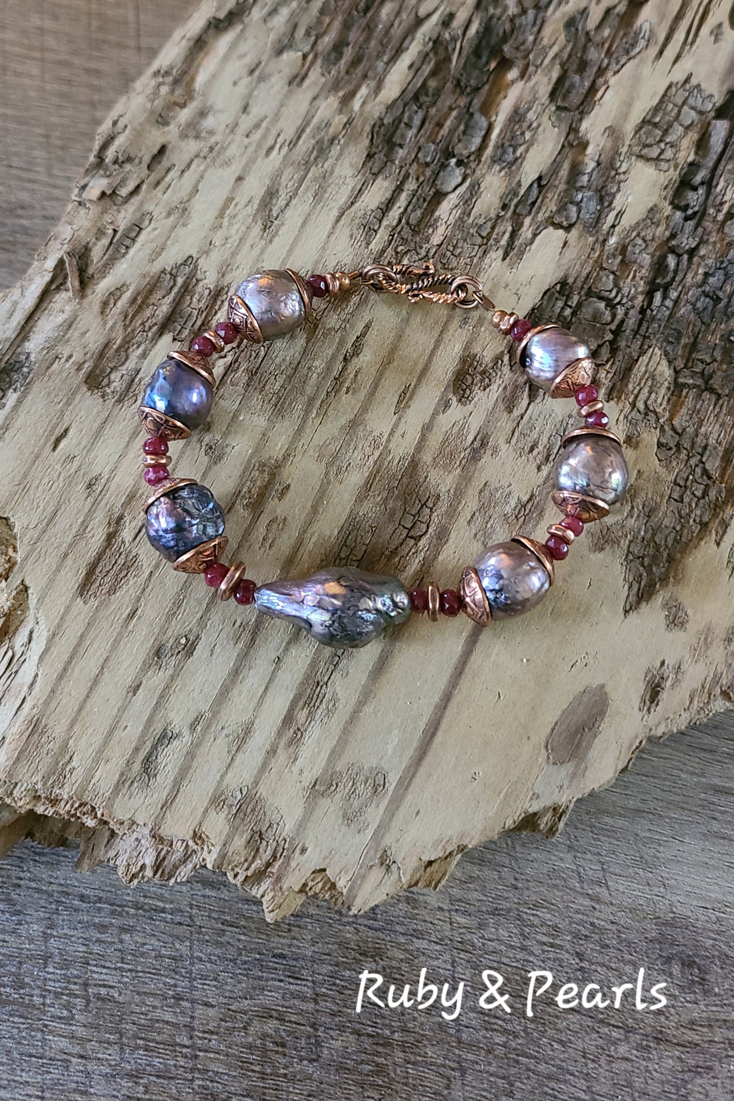 Baroque Pearl & Ruby Bracelet - JBPRC101