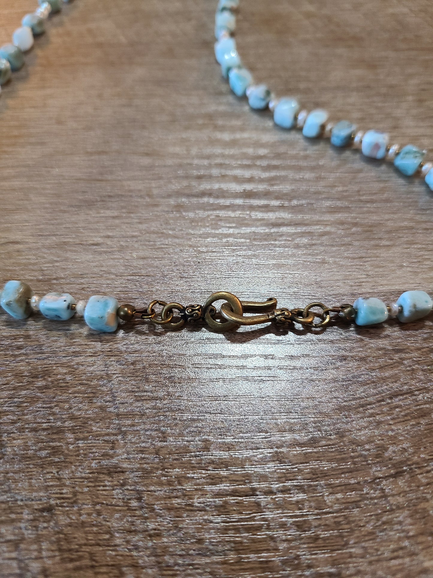 Larimar & Pearl Necklace - JNLPB101