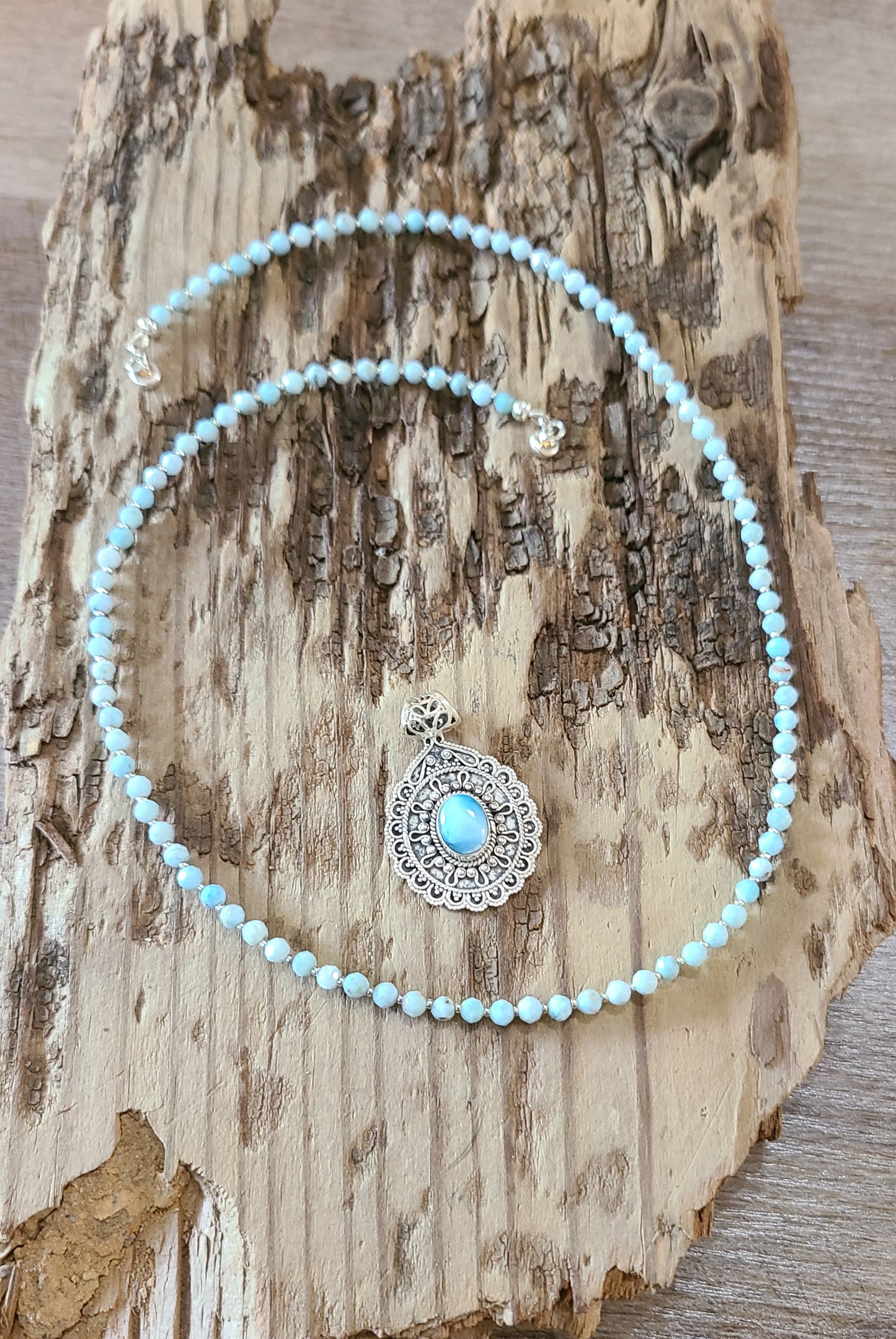 Larimar Necklace & Pendant  - JNLS101