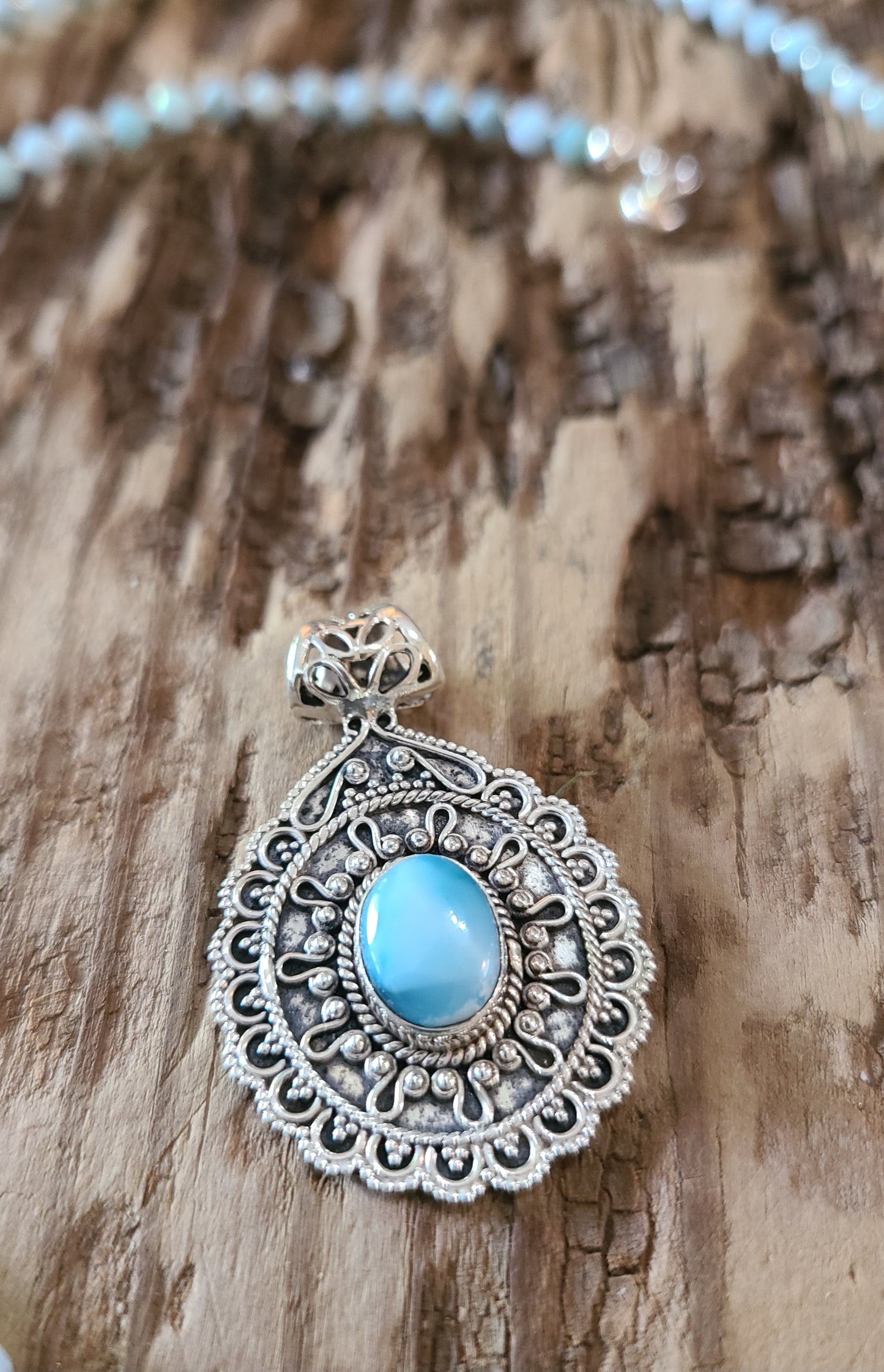 Larimar Necklace & Pendant  - JNLS101