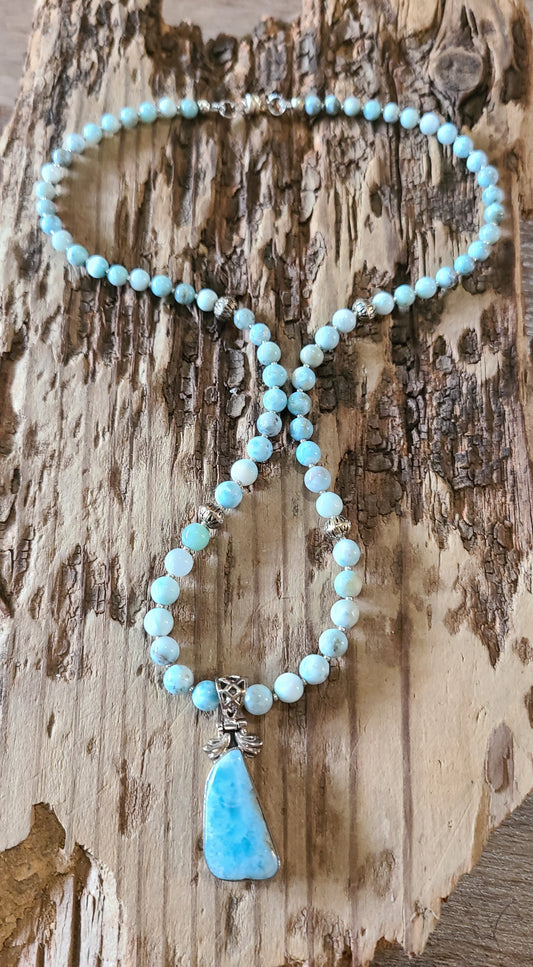 Larimar Necklace & Pendant  - JNLS103