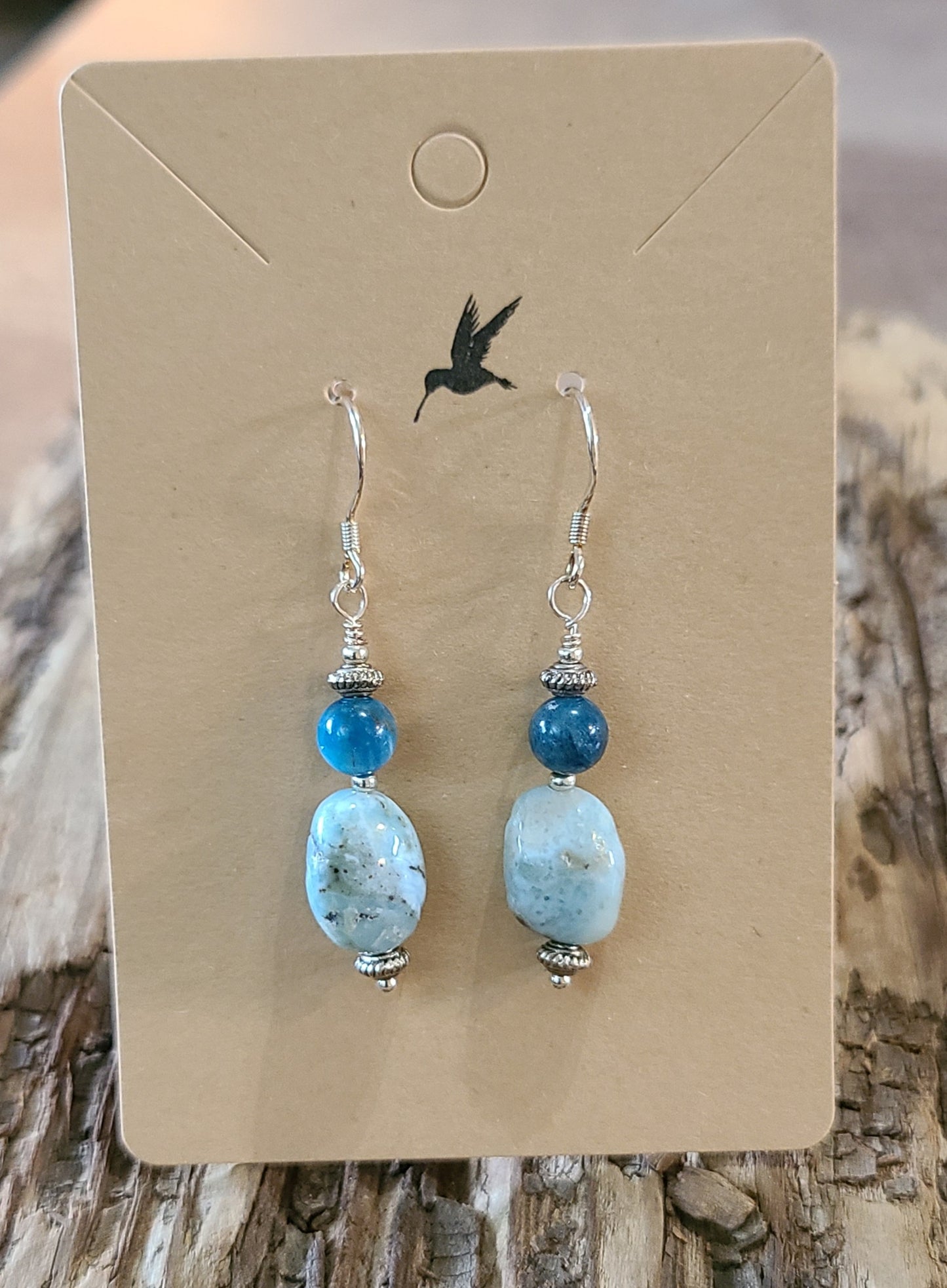 Larimar & Neon Apatite Earrings - JELS101