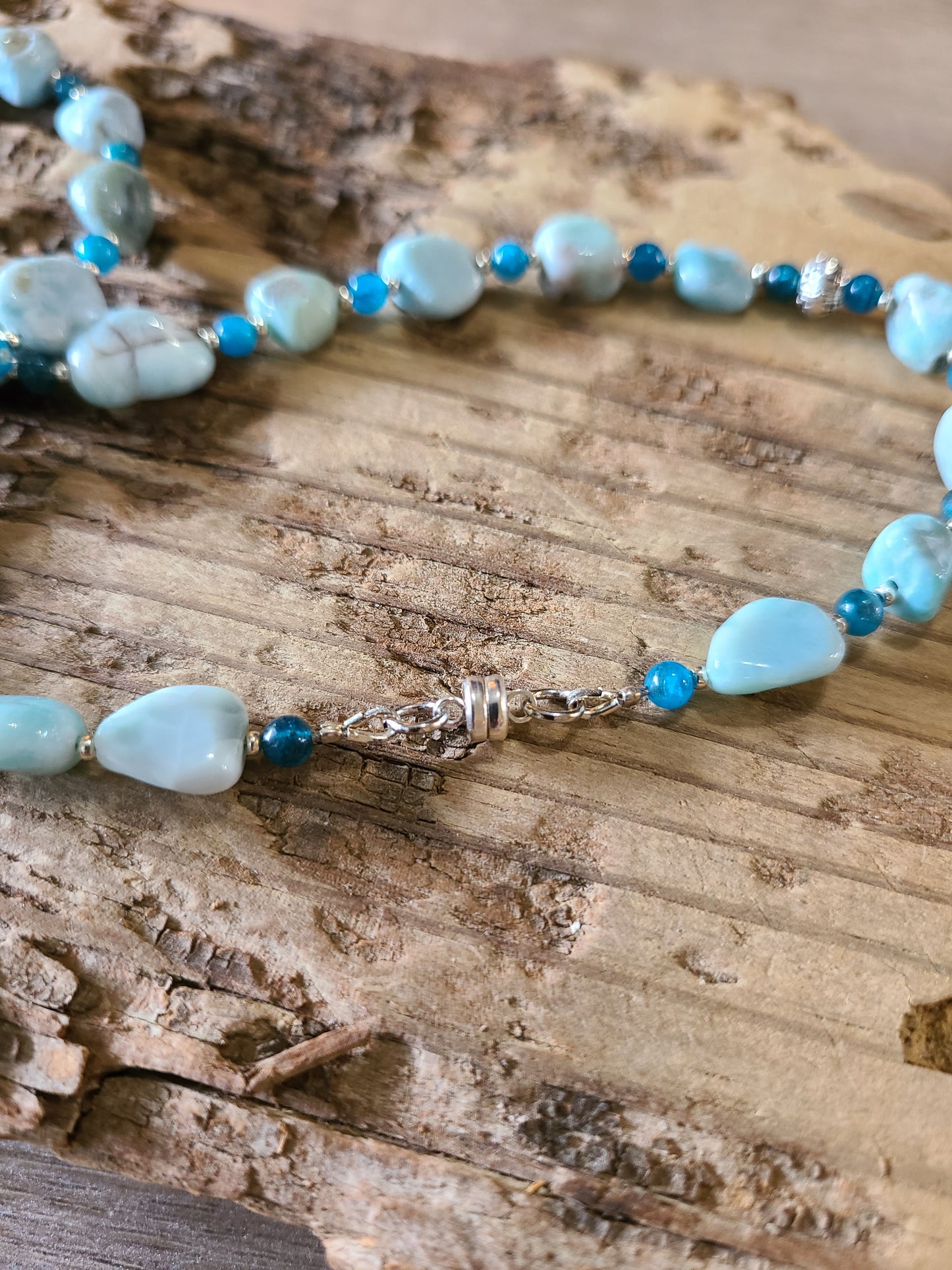 Larimar & Neon Apatite Necklace - JNLS106